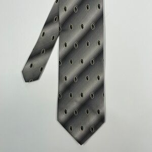 Matrix Silver Black Geometric Silk Necktie Mens OSFA